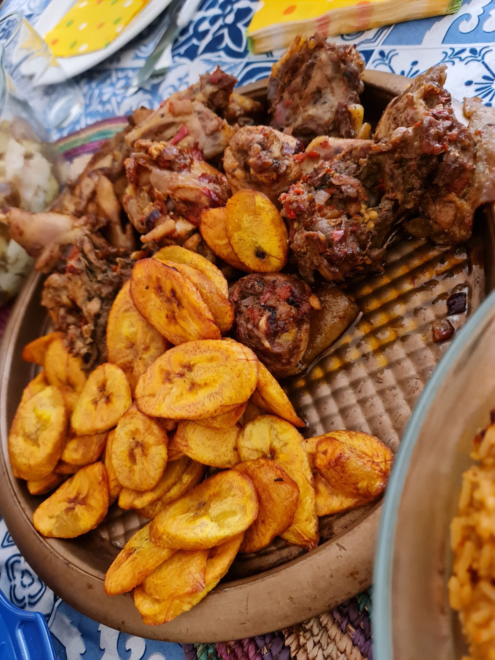 Plate of meat and plantain