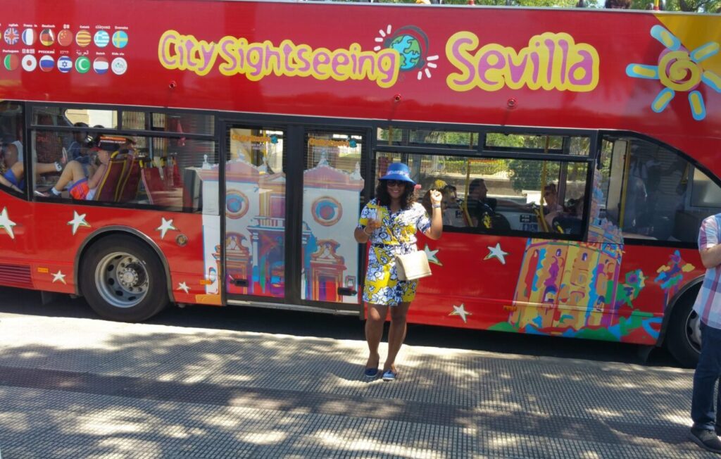 Photo infront of HOHO Bus in Seville