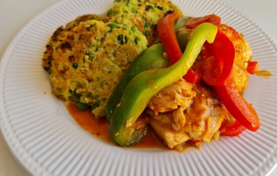 Potato and Green Peas Patties with Fish Sauce