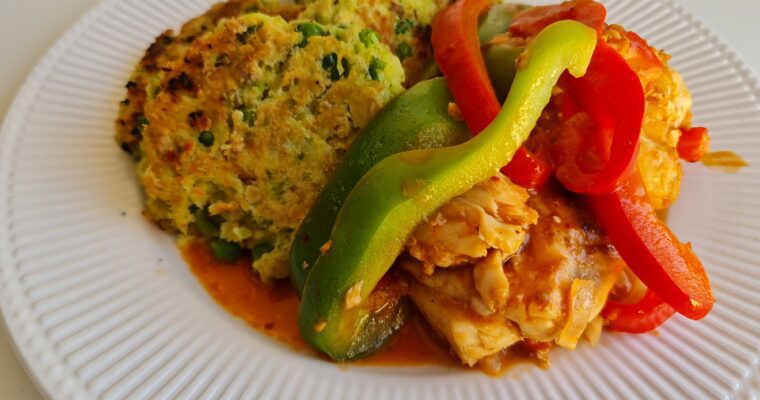 Potato and Green Peas Patties with Fish Sauce