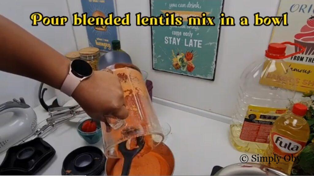 Blender with lentils