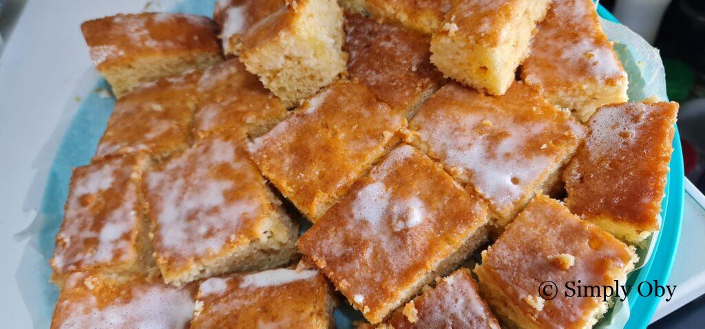 Glazed lemon yogurt sheet cake