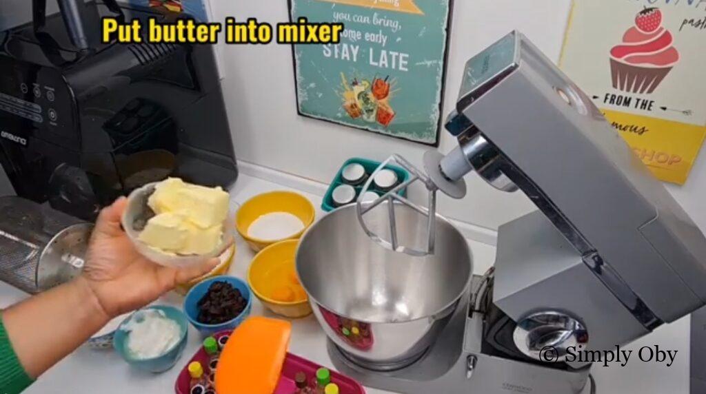 Butter to mixer