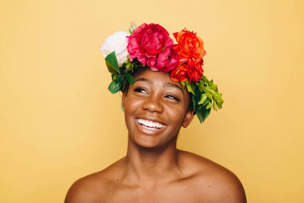 Lady with flowers