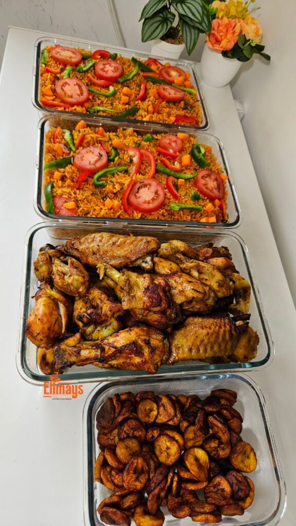 Nigerian food in Portugal. Display of Nigerian foods
