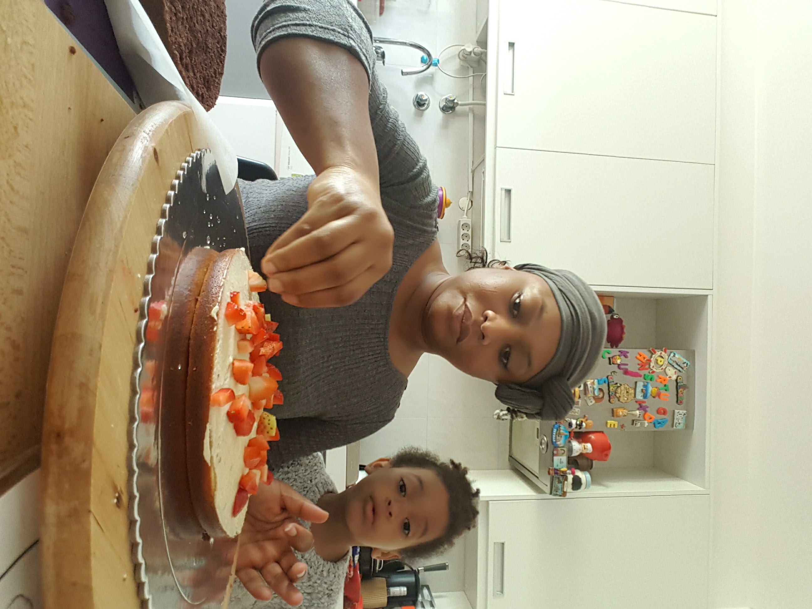 Simply Oby baking in her kitchen